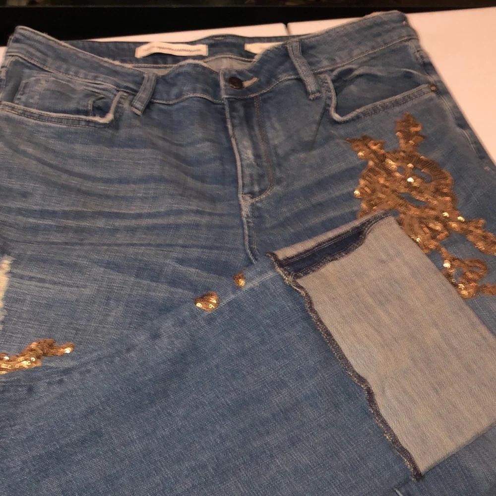 Pilcro and the Letterpress Blue Jeans with Gold Accents - Picture 15 of 15
